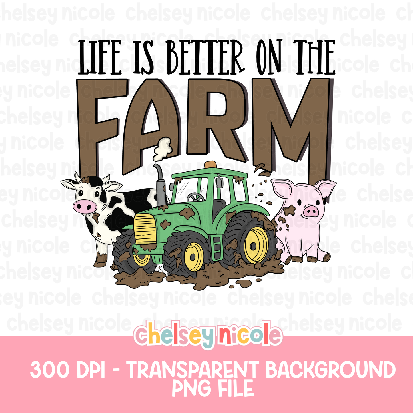 Life Is Better On The Farm PNG | Cute Farm Animal PNG | Farm Animal Design | Cute Boys Design