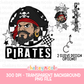 Pirates Mascot PNG | Hand Drawn School Spirit Design | Pirates School Spirit Mascot | Design for sublimation and DTF