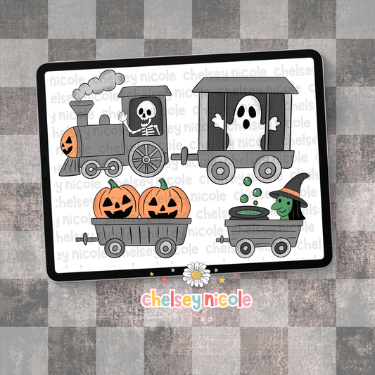 Spooky Train Clip Art Set | Halloween Train Clip Art - Commercial Use Clipart | Spooky Clip Art | Kids Halloween Clip Art