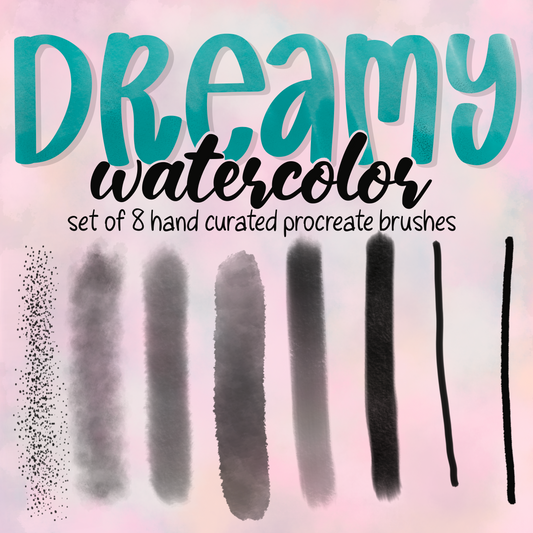 Dreamy Watercolor Procreate Brush| Textured Procreate Brushes | Procreate Tools