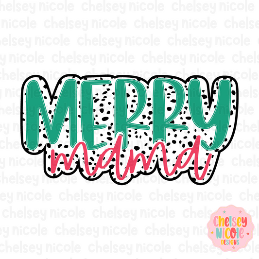 Merry Mama PNG | Christmas Dalmatian PNG | Christmas Mama PNG | Design for DTF or Sublimation