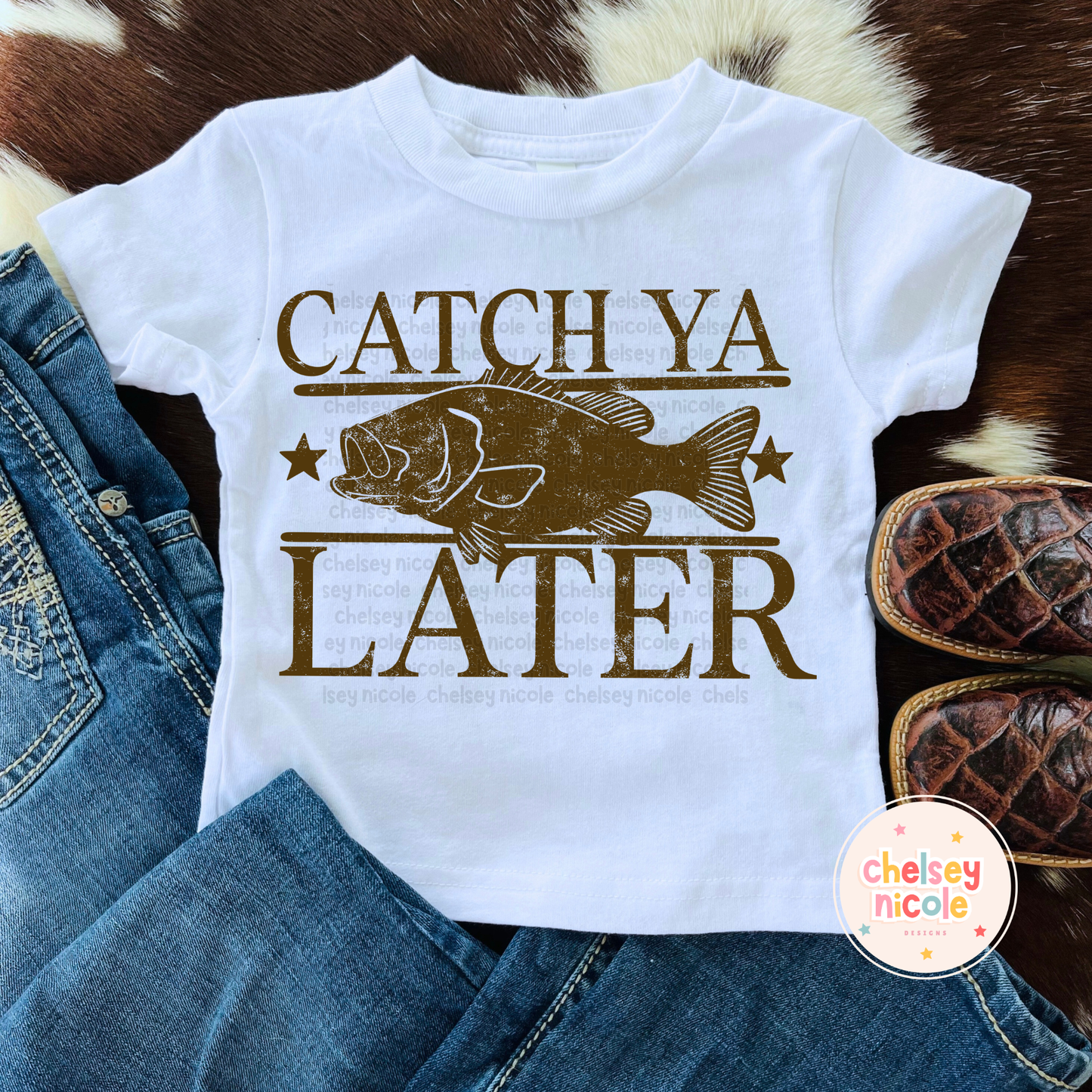 Catch Ya Later Fishing PNG Distressed/Solid| Bass Design - Design for Sublimation & DTF