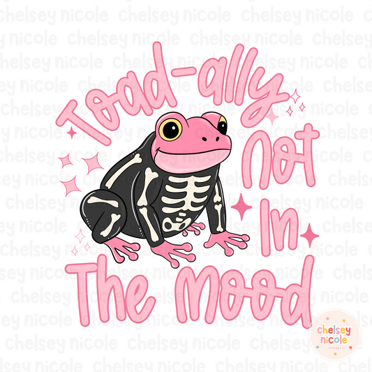 Toad-ally not in the mood PNG | Skeleton frog | Frog Skeleton PNG | Funny Frog PNG (2 colors)