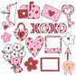 Valentine Clipart Set | Polka Dot Valentines Clipart | Hand Drawn Valentines Clipart | Commercial Use Allowed