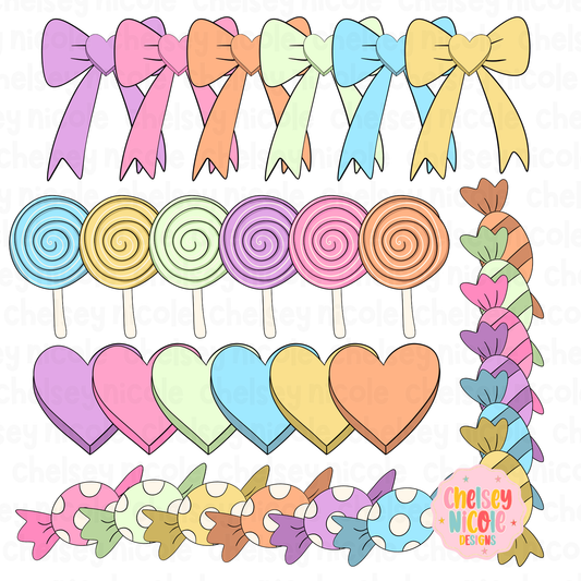 Pastel Candies Clipart Set - Commercial Use Allowed