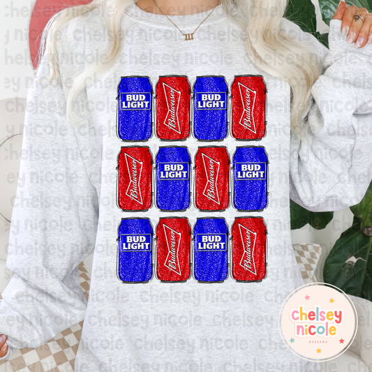 Glitter Patriotic Beers | 4th of July PNG