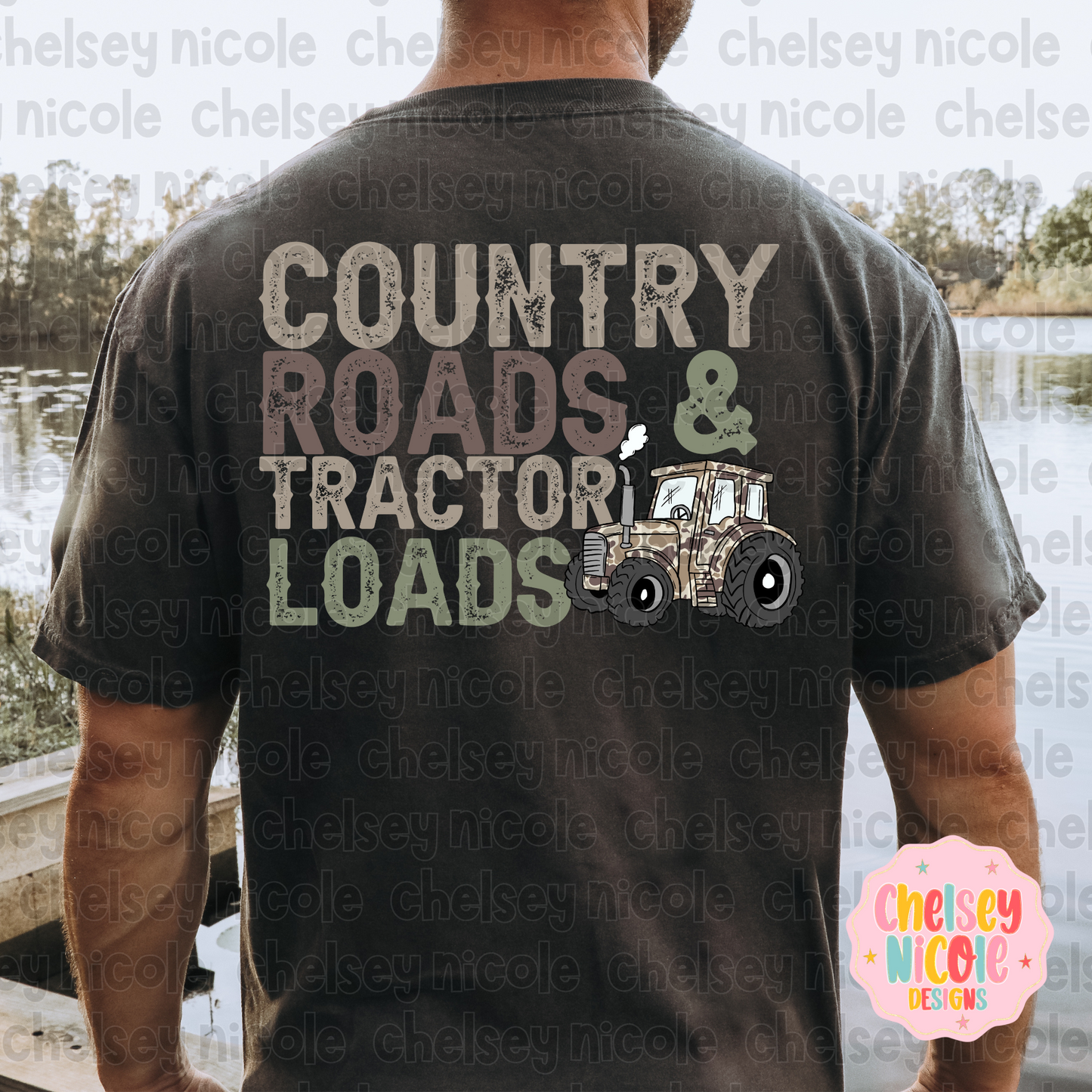 Country Roads and Tractor Loads PNG | Camo Tractor PNG | Boys Tractor PNG | Digital Design for Sublimation & DTF