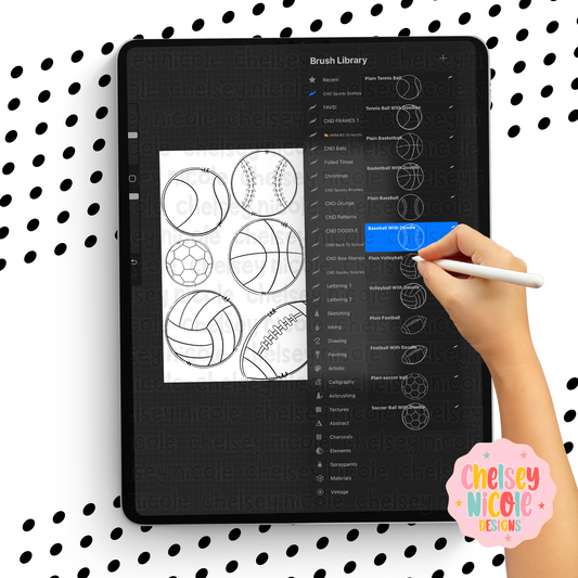 Sports Balls Procreate Brushes | Procreate Stamp Brush for Digital Design | Stamp Procreate Brushes