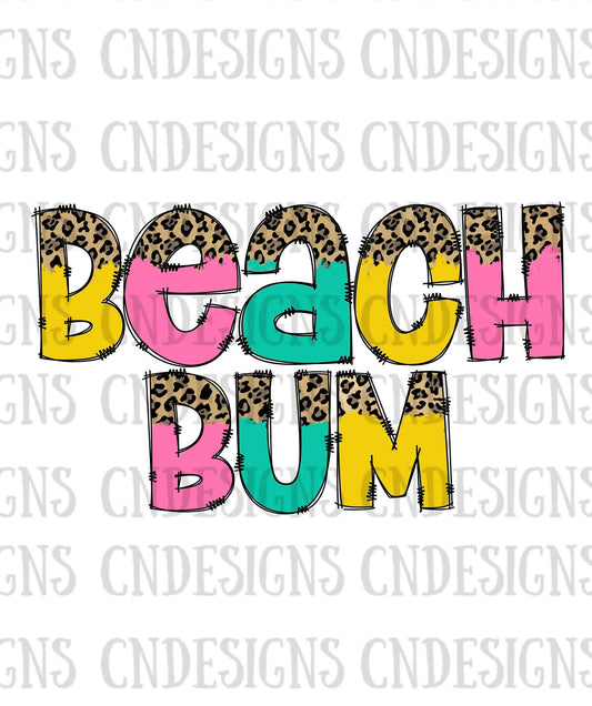 BEACH BUM png| Boat Waves Sun Ray Beach Days Half Leopard PNG