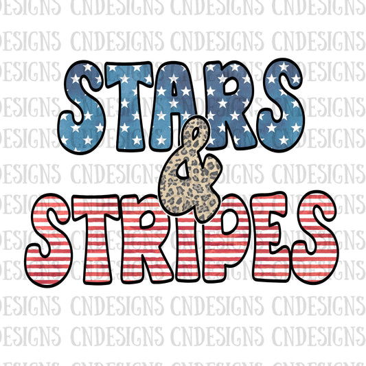 Leopard Stars and Stripes PNG | Digital Download
