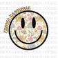 Choose Happiness Smiley Face PNG | Retro Boho Png | Groovy Smiley Face PNG | Groovy Smiley Png| Smiley Mushroom png | Retro Smiley face PNG