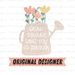 Grow through what you go through PNG | Positive affirmations png| Gardening PNG | Retro boho PNG