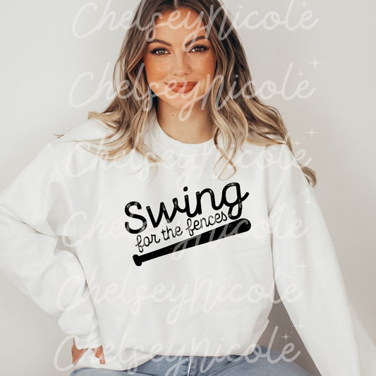 Swing For The Fences PNG | Baseball season png | Cute Baseball design | Softball design | Play Ball | Trending T Shirt Design