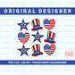 Cute 4th of July Design | Retro Grid Patriotic PNG | Retro Independance PNG | 4th of July Design