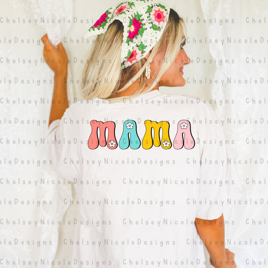 Retro Floral Mama PNG | Bright Mama PNG | Colorful Mama PNG | Flower Mom png | Mom Digital Design | Mama Sticker design | Trending