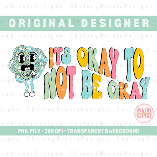 Its Okay To Not Be Okay PNG | Retro Mental Health PNG | Retro PNG | Retro Character png | Trending Digital Design