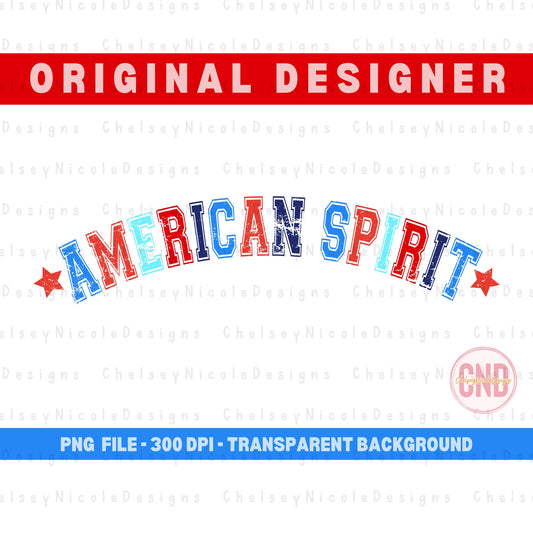 American Spirit PNG | Varsity Patriotic PNG | 4th Of July PNG | Patriotic designs | Sticker designs | t-shirt design