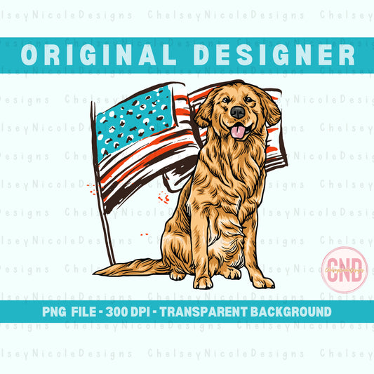American Dog PNG | Southern Americana PNG | Mens 4th of July Design | Dog 4th of July Png