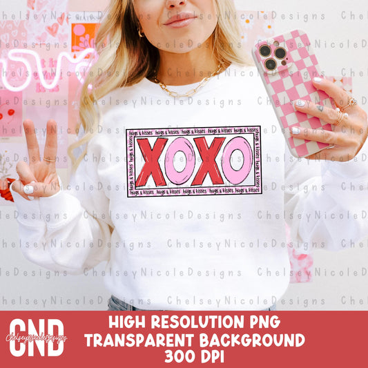 XOXO Hand Drawn Valentines PNG | XOXO Patch design | Valentines png | Cute Valentines Design