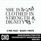 She Is Clothed In Strength And Dignity PNG | Christian PNG | Positive Affirmations PNG | Bible verse png | Vintage Butterfly png, Trending